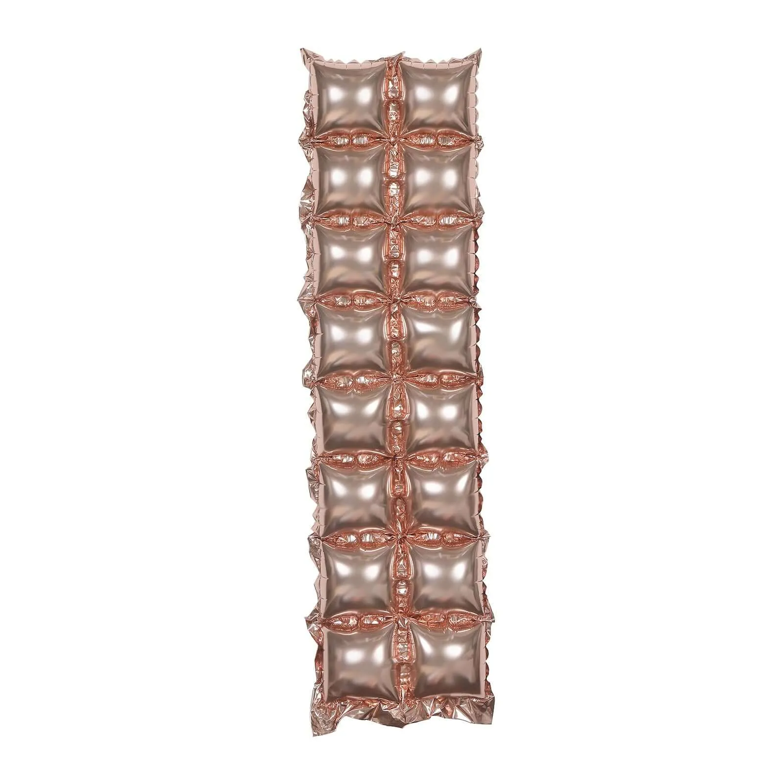 10 Pack Metallic Rose Gold Double Row Mylar Foil Balloon Wall, Square Diamond Design Balloon Backdrop - 43"x11"