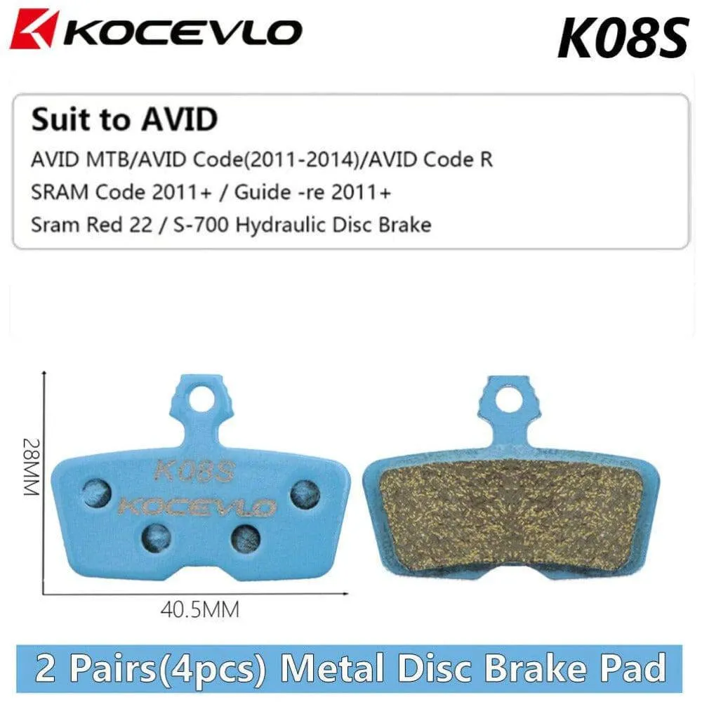 2 Pair (4pcs) Kocevlo MTB Hydraulic Disc Metal Brake Pads For b01s SRAM AVID HAYES Magura ZOOM Cycling Bike Part