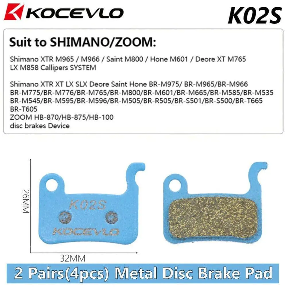 2 Pair (4pcs) Kocevlo MTB Hydraulic Disc Metal Brake Pads For b01s SRAM AVID HAYES Magura ZOOM Cycling Bike Part