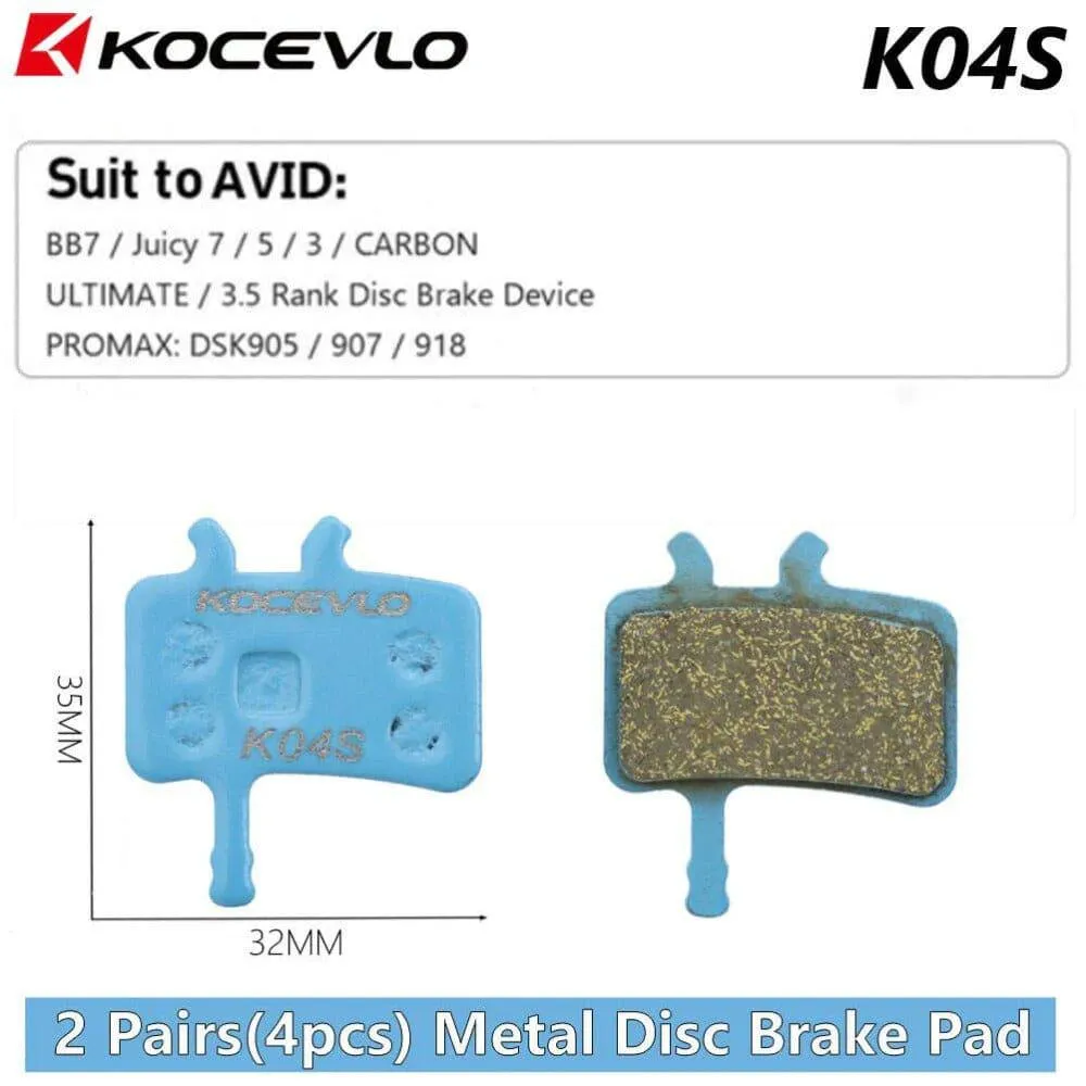 2 Pair (4pcs) Kocevlo MTB Hydraulic Disc Metal Brake Pads For b01s SRAM AVID HAYES Magura ZOOM Cycling Bike Part