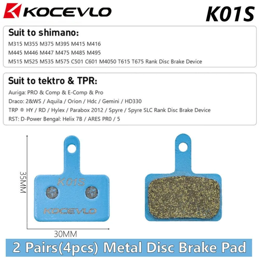 2 Pair (4pcs) Kocevlo MTB Hydraulic Disc Metal Brake Pads For b01s SRAM AVID HAYES Magura ZOOM Cycling Bike Part