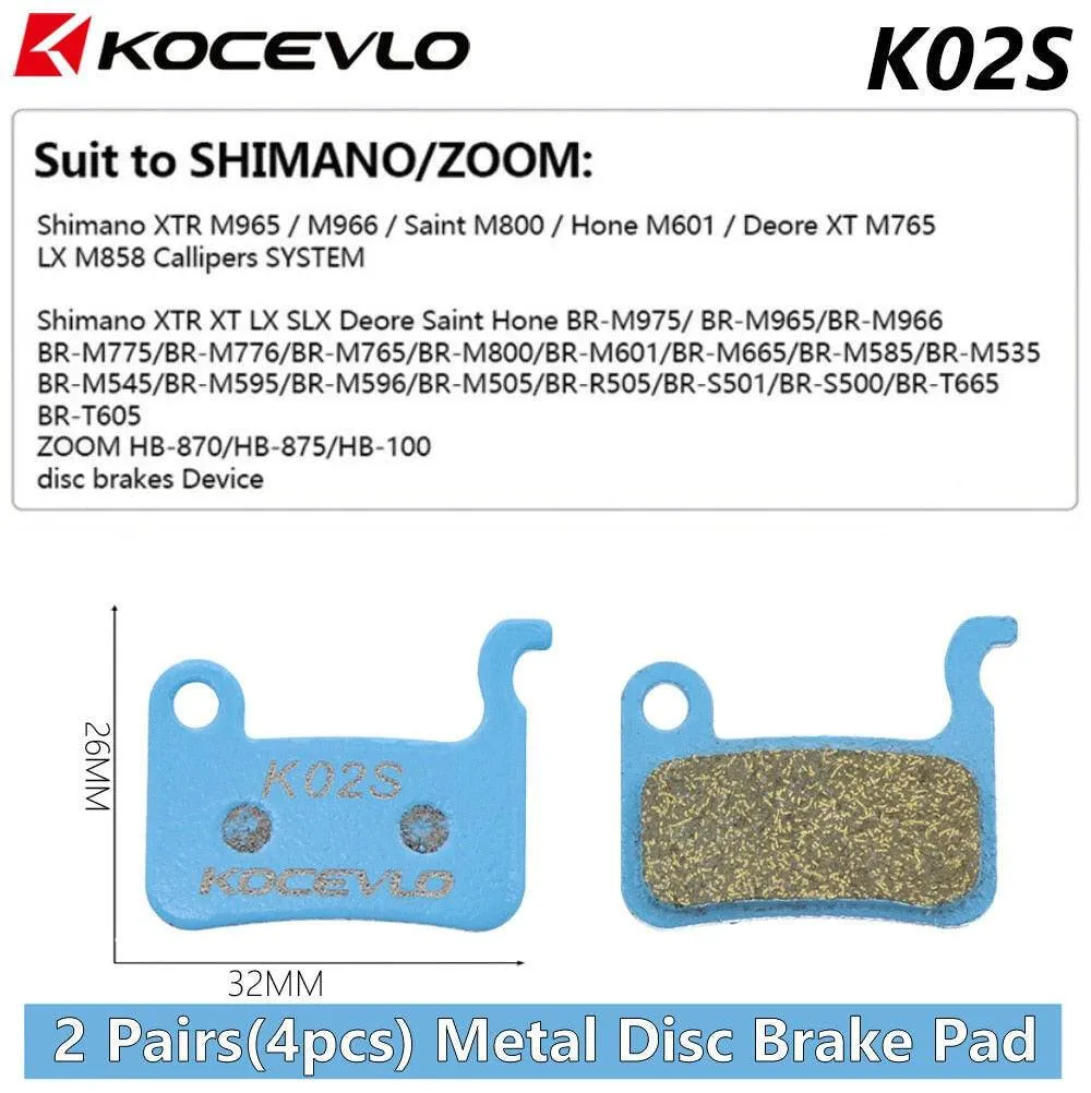 2 Pair (4pcs) Kocevlo MTB Hydraulic Disc Metal Brake Pads For b01s SRAM AVID HAYES Magura ZOOM Cycling Bike Part