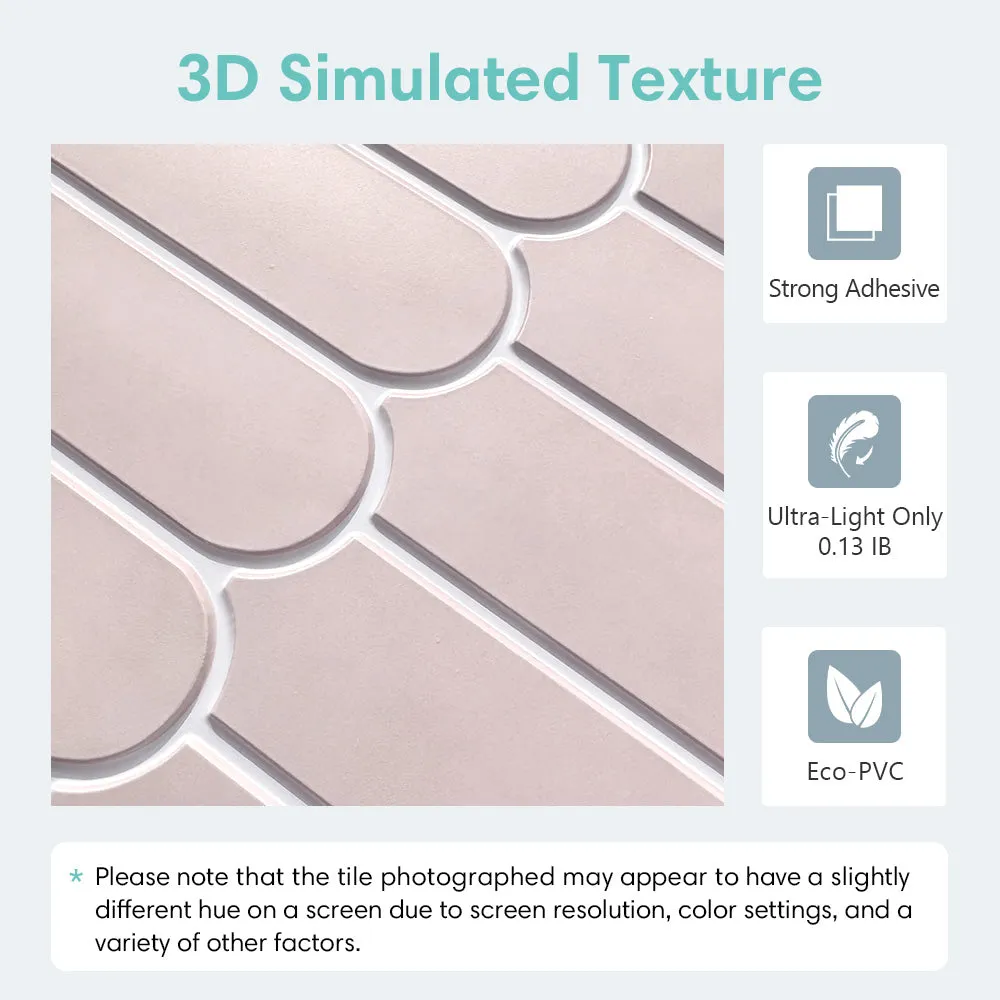 3D Blush Pink Fish Scale Peel and Stick Wall Tile