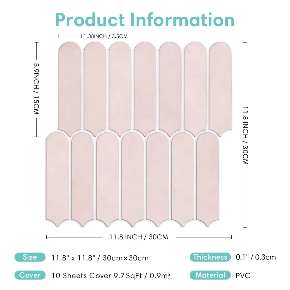 3D Blush Pink Fish Scale Peel and Stick Wall Tile