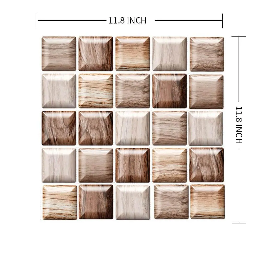 3D Brown Marble Stone Peel and Stick Wall Tile