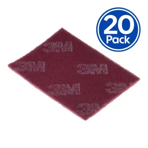 3M 7447 Scotch Brite General Purpose Maroon Hand Pad 150mm x 230mm x 20 Pack Box