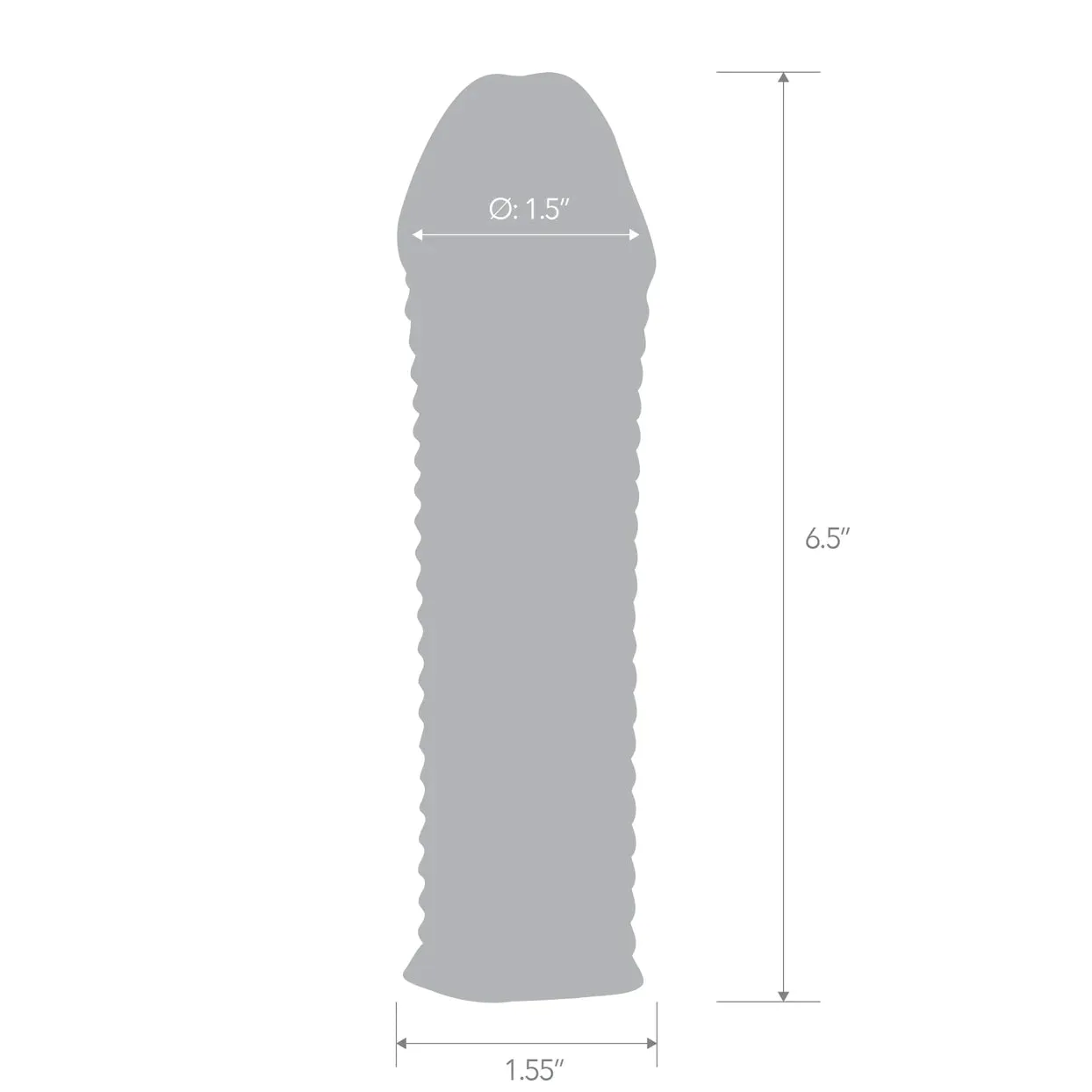 6.5" Clear Textured Penis Enhancing Sleeve Extension by Blue Line