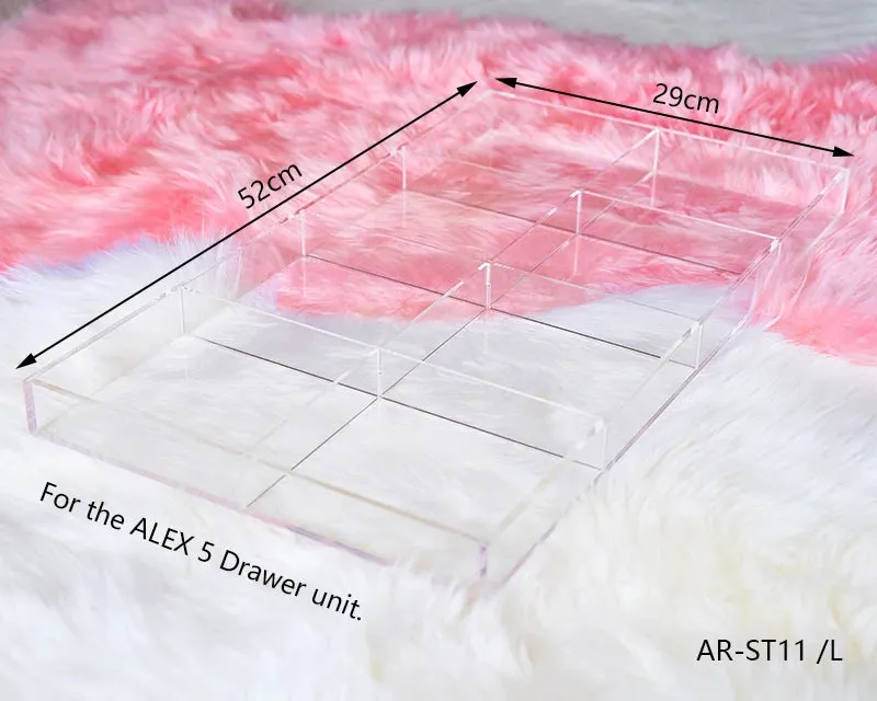 Adjustable Acrylic Drawer Grid Tray for ALEX 5 and 9 Drawer Units