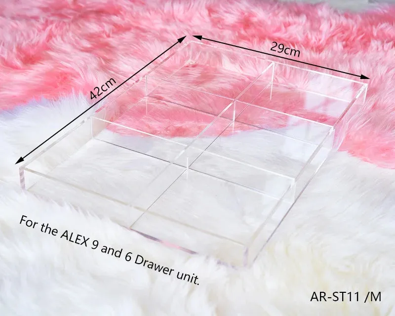 Adjustable Acrylic Drawer Grid Tray for ALEX 5 and 9 Drawer Units