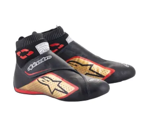 ALPINESTARS 2716022_1593_10,5 SUPERMONO V2 Racing shoes, FIA 8856-2018, black/gold/red, Size 43,5