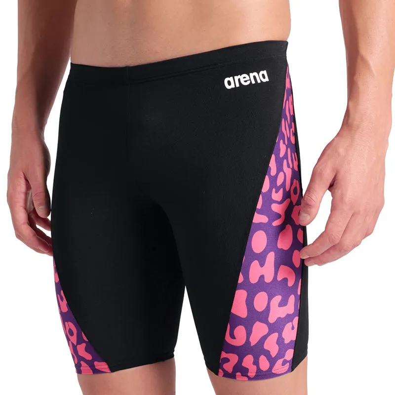 Arena - Leopard Skin Men's Jammer - Black/Pink