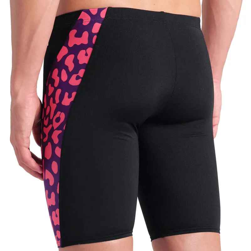 Arena - Leopard Skin Men's Jammer - Black/Pink