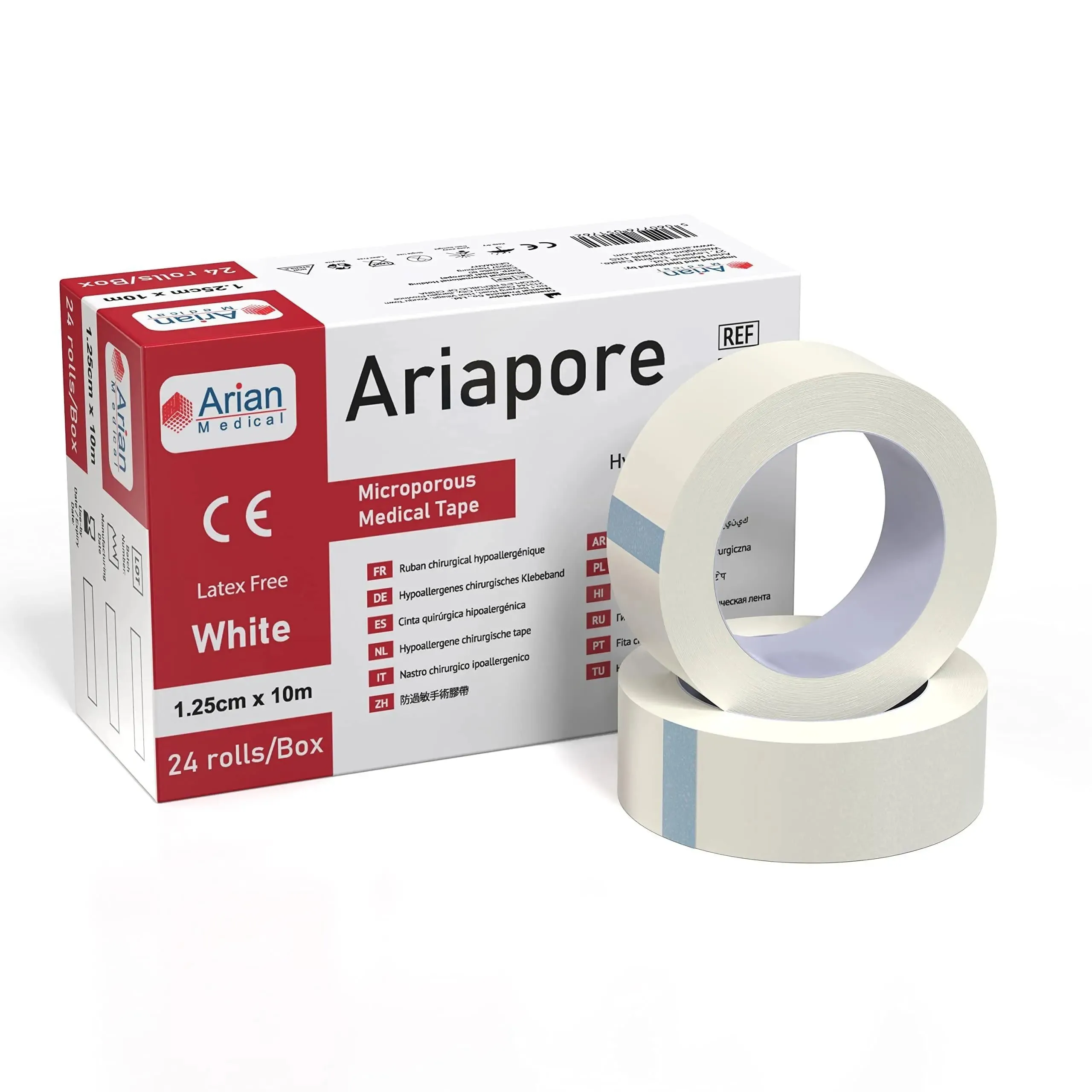 Ariapore Micropore Tape Surgical and Sports Tape 1.25cm X 10m Tape - 6 Rolls