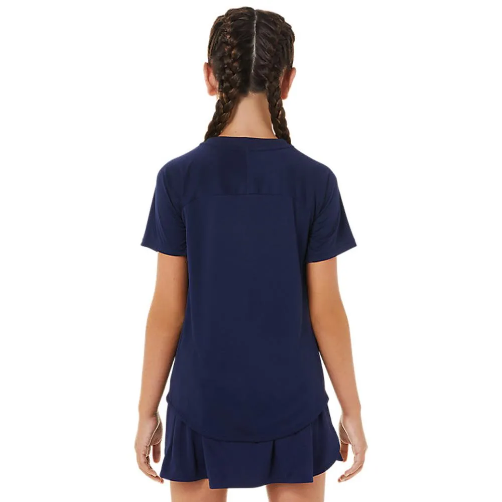 Asics Girls Tennis Short Sleeve - Peacoat