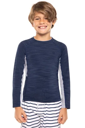 Boy's Ultimate Long Sleeve Rash Guard  |  Navy Line