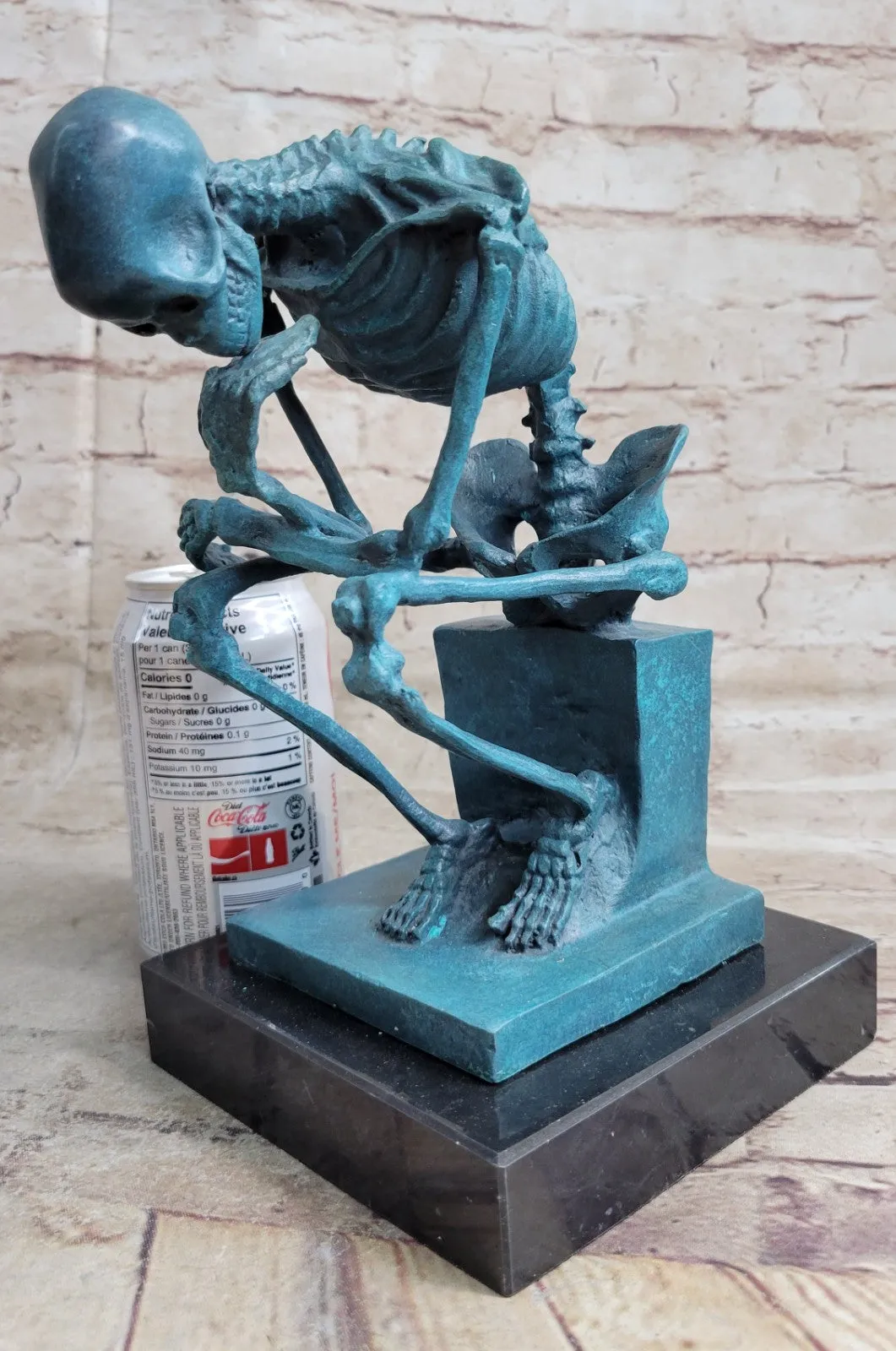 Bronze Sculpture Large Skeleton Halloween Home Office Decoration Figurine Large