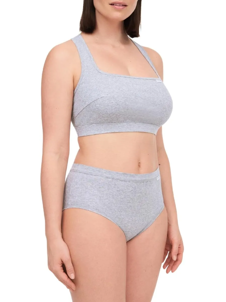 Cotton Comfort Bralette - Mixed Grey