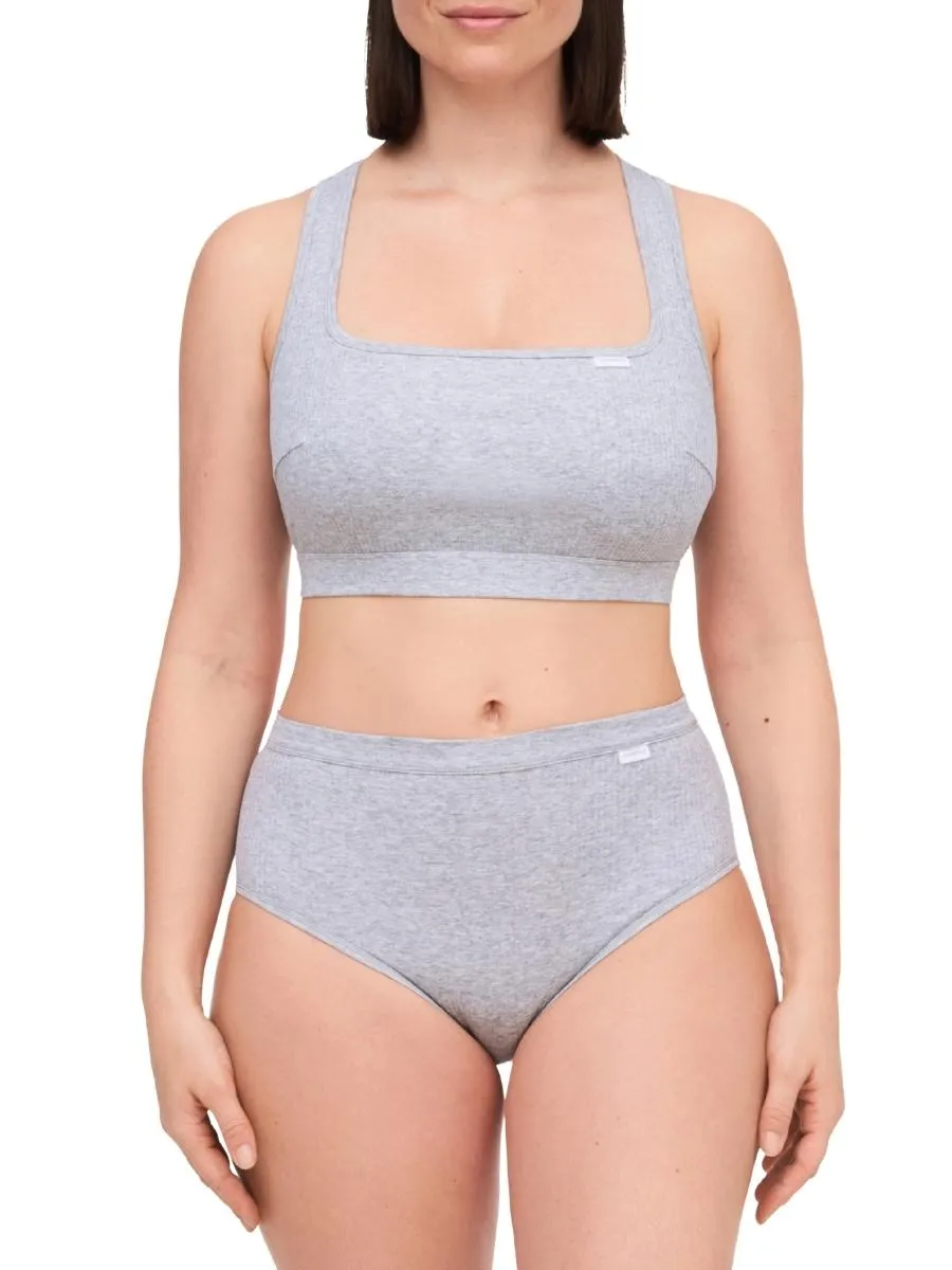 Cotton Comfort Bralette - Mixed Grey