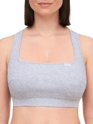 Cotton Comfort Bralette - Mixed Grey