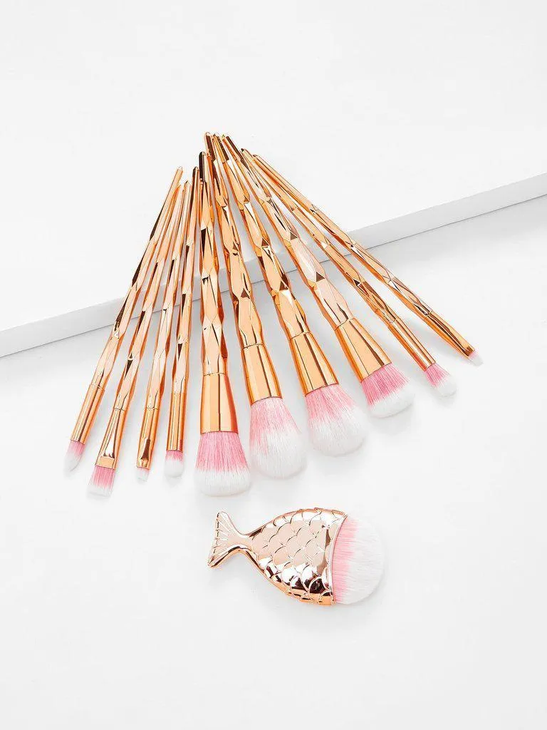 Diamond Shaped Handle Makeup Brush 11pcs