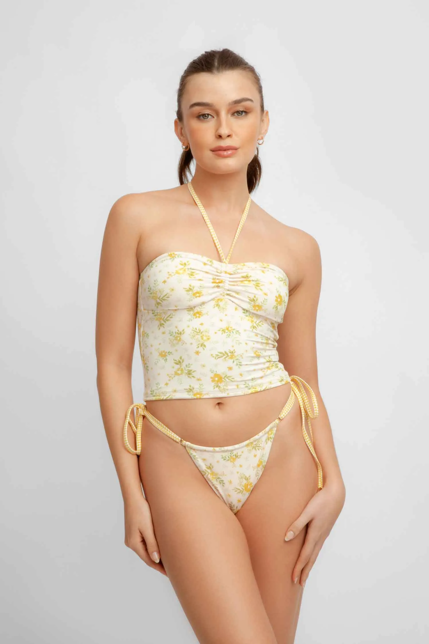 Elya Tankini Top / Marigold Pointelle