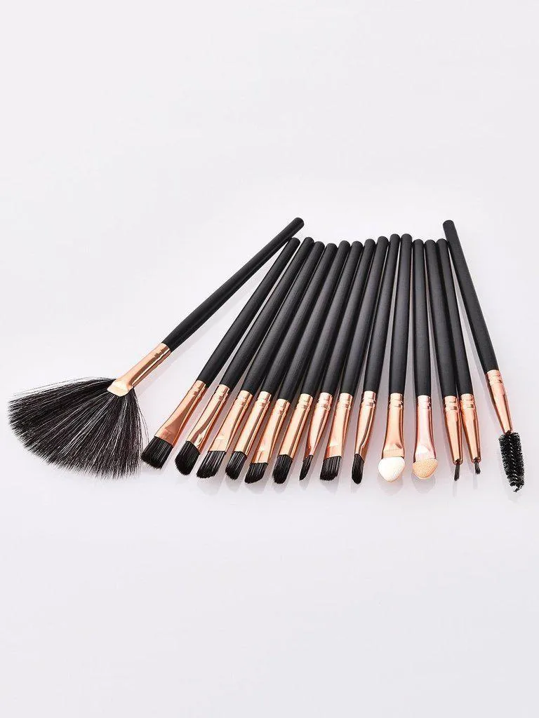 Fan Shaped Makeup Brush 15pcs