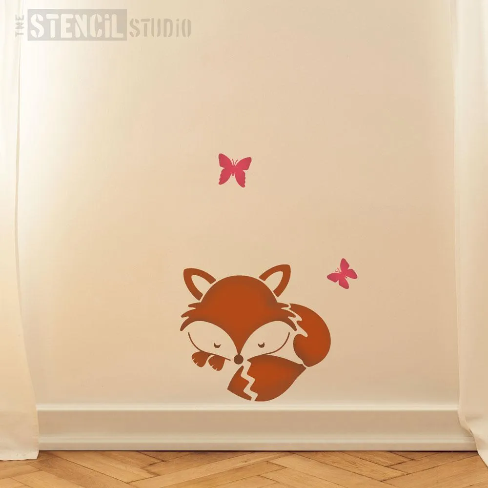 Fox Snoozing Stencil