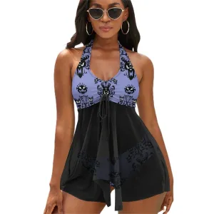 Haunted Mansion Women's Split Skirt Swimsuit