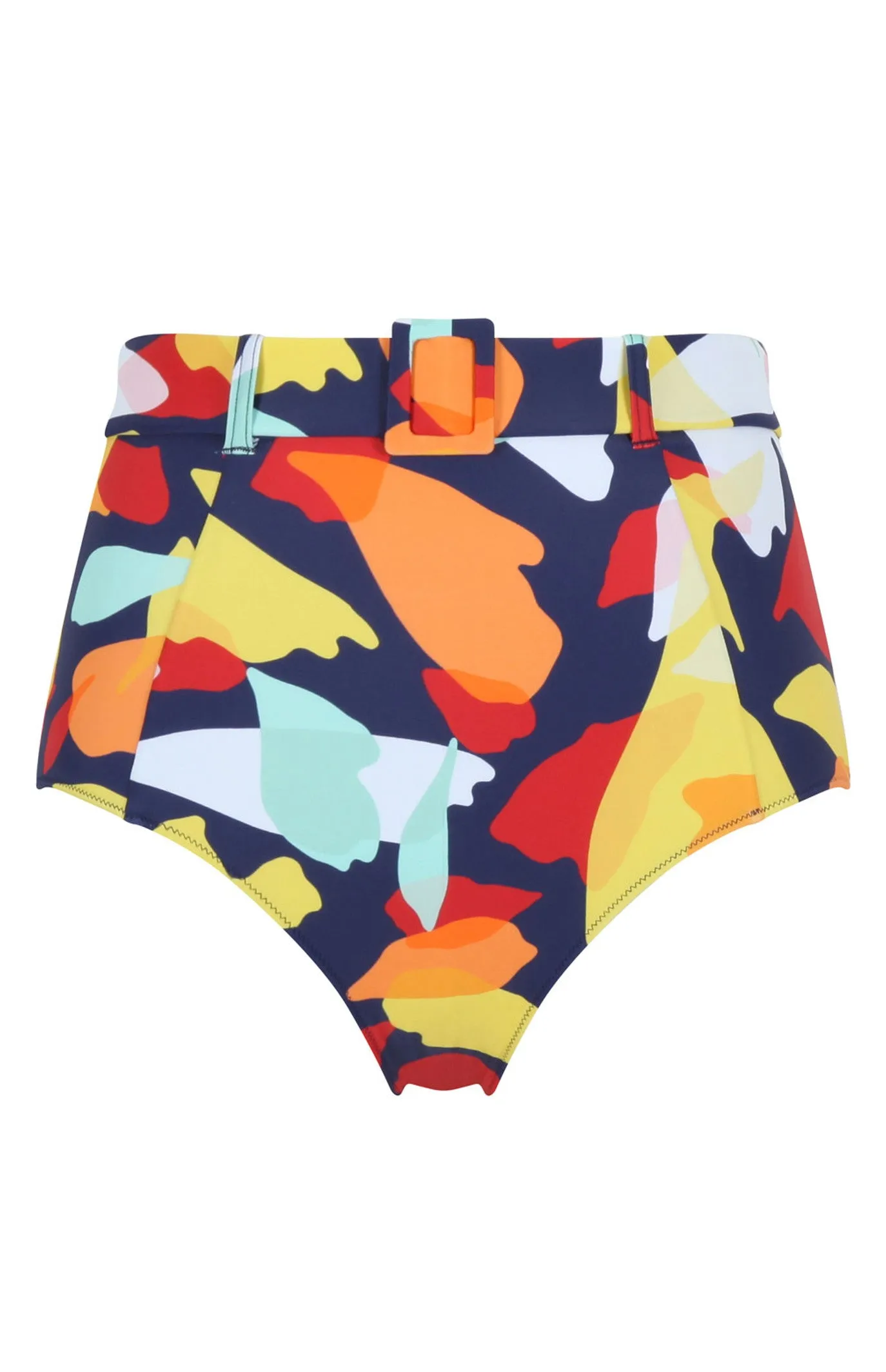 High Waist Belted Brief In Puglia Print - Panache