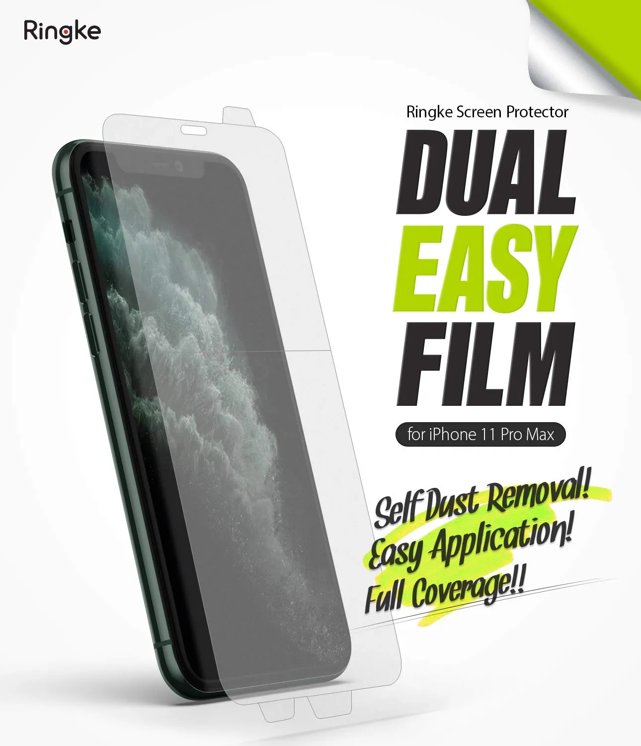 iPhone 11 Pro Max Screen Protector Guard | Dual Easy Full 2 Pack