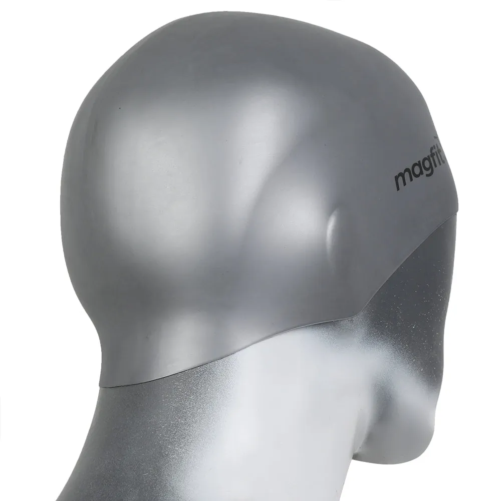 Magfit Unisex Long Hair Swimming Cap (Silver)