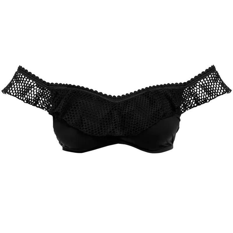 Marseille Black Bardot Bikini Top - Fantasie Swim