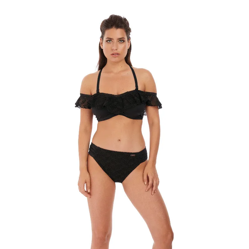 Marseille Black Bardot Bikini Top - Fantasie Swim