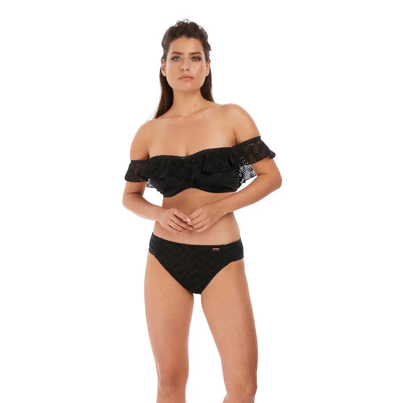 Marseille Black Bardot Bikini Top - Fantasie Swim