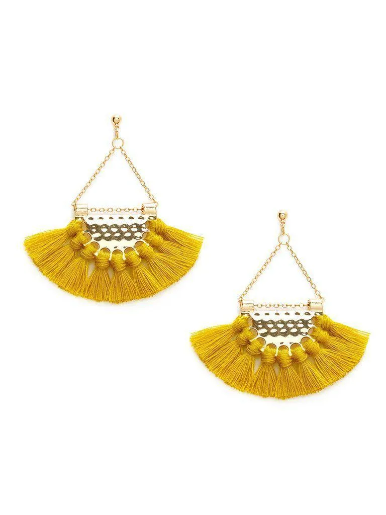 Mini Tassel Fan Shaped Earrings