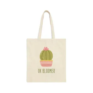 OK Bloomer | Cactus Themed Reusable Cotton Canvas Tote Bag