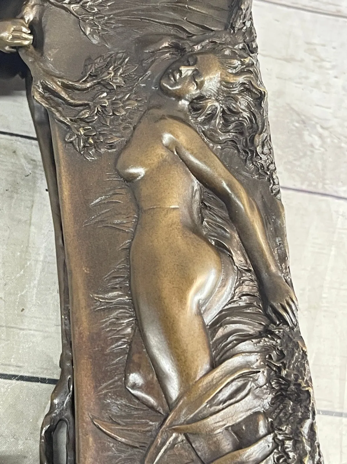 Original Milo Solid Bronze Planter Roman Decor Bronze Sculpture Statue Art Deco