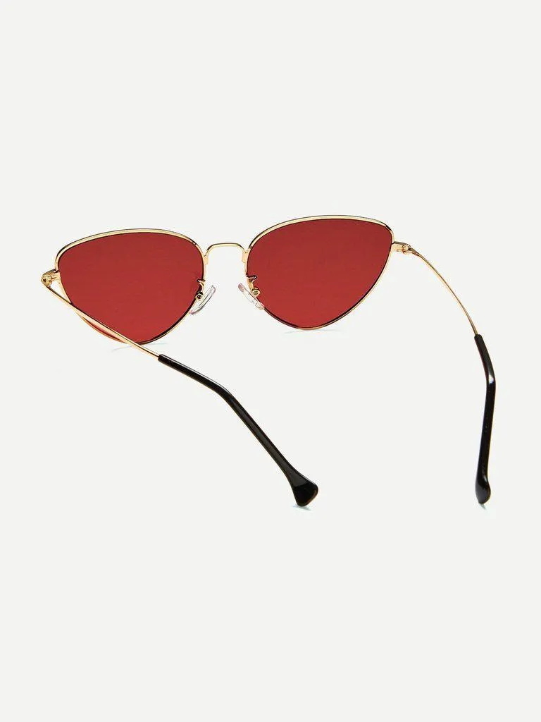 Oval Shaped Flat Lens Sunglasses