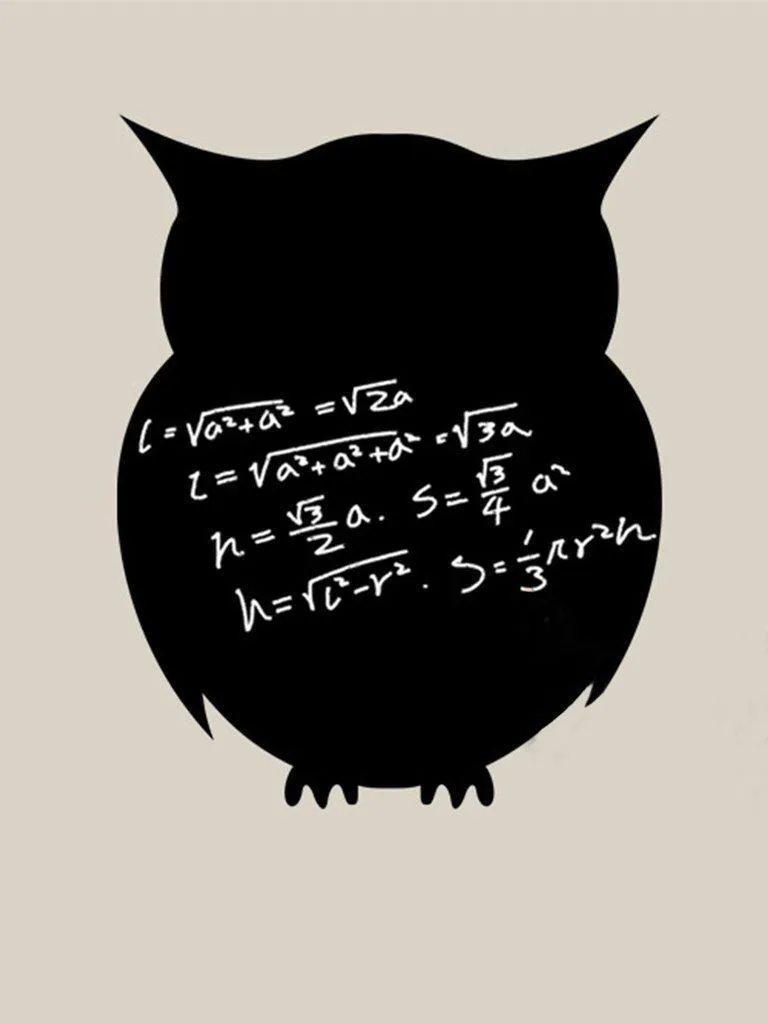 Owl Shaped Blackboard Sticker