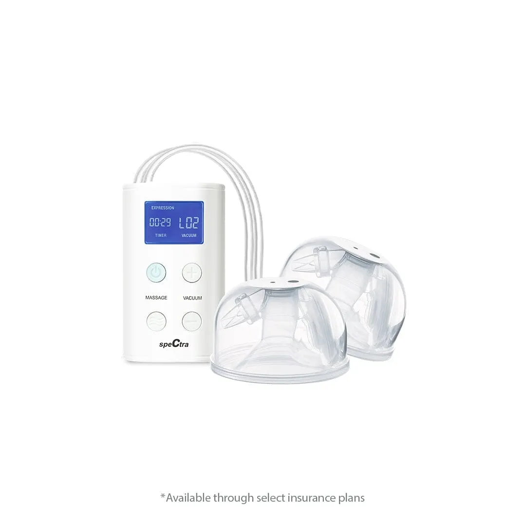 Spectra 9 Plus Breast Pump Portable, Rechargeable, Wearable, Milk Collection Hands-Free CaraCups Inserts Bundle, 24mm