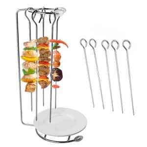 Stainless Steel Kebab Barbecue Hanging Rack Thick Skewers String Incense Stand With 5 Stitches