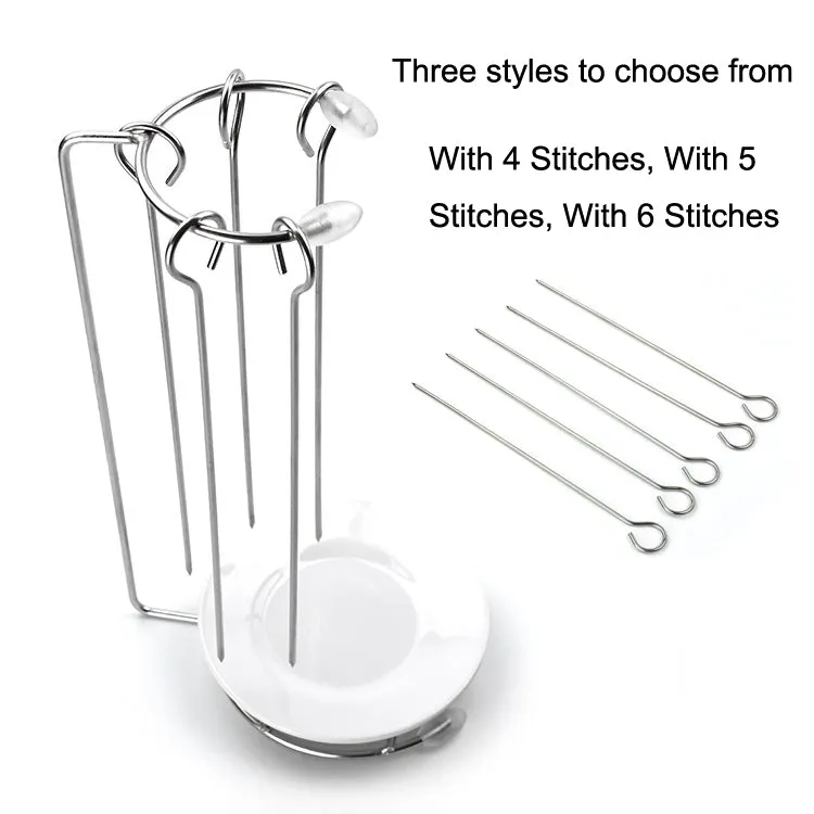 Stainless Steel Kebab Barbecue Hanging Rack Thick Skewers String Incense Stand With 5 Stitches