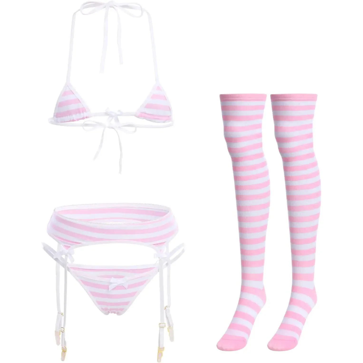 Striped Anime Micro Bikini Sets