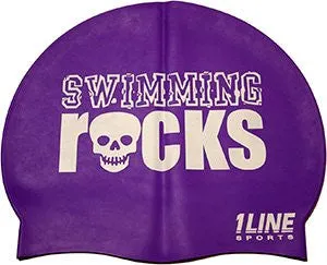 Swimming Rocks Silicone Swim Cap