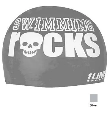 Swimming Rocks Silicone Swim Cap