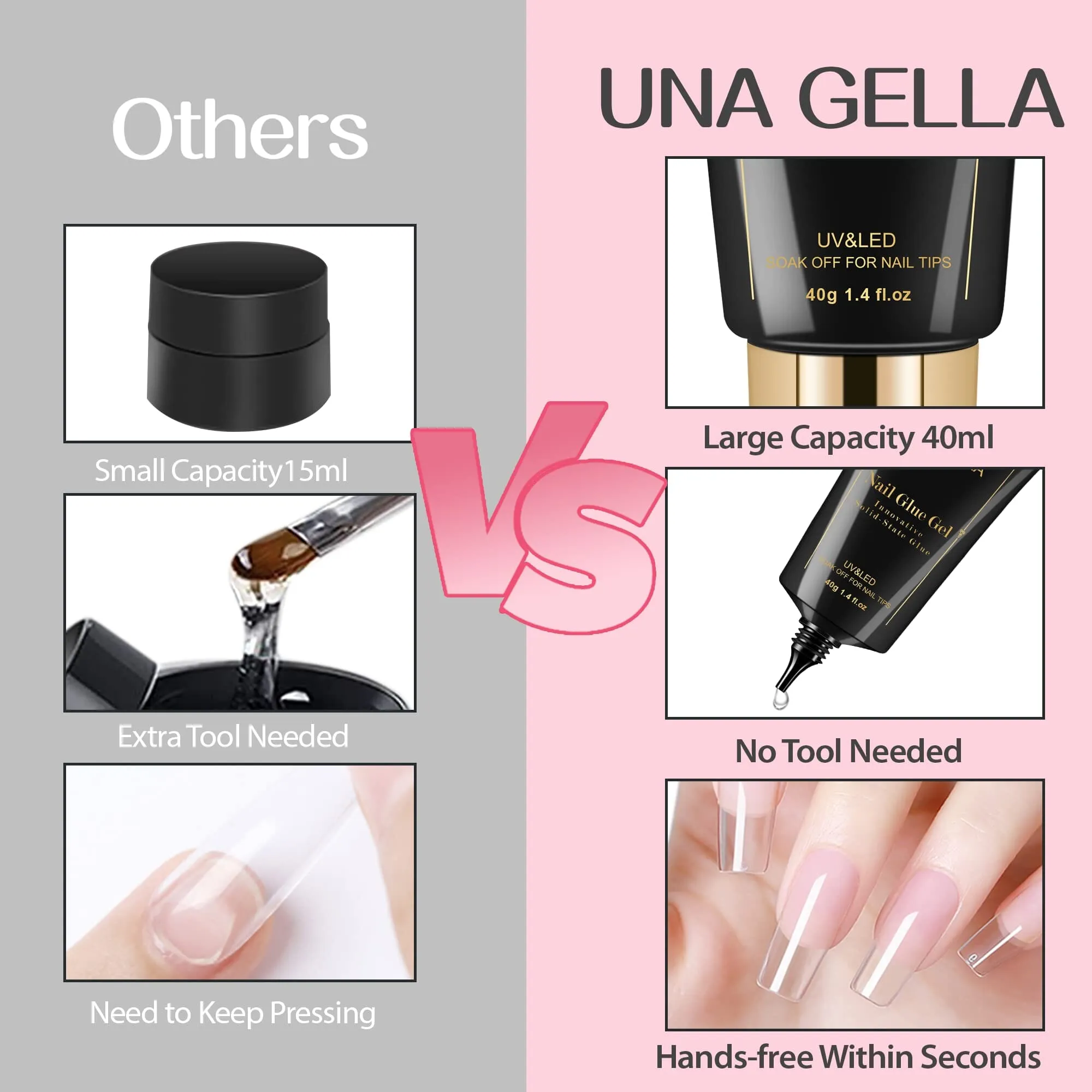 UNA GELLA Soft Gel Nail Tips Glue