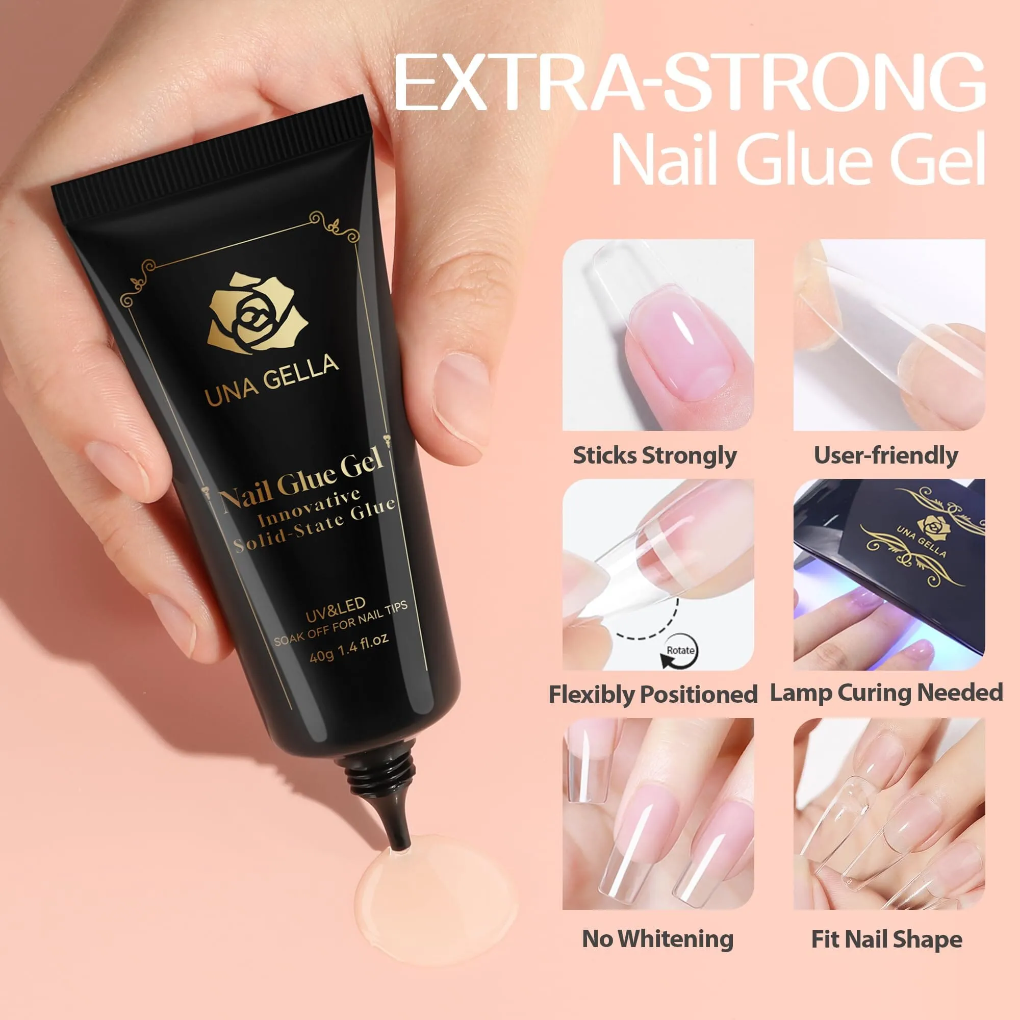 UNA GELLA Soft Gel Nail Tips Glue