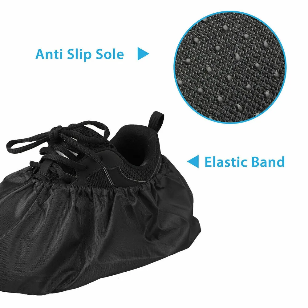 US 3-6 Pairs Washable Reusable Non-Slip Sole Overshoe Dust Waterproof Shoe Cover