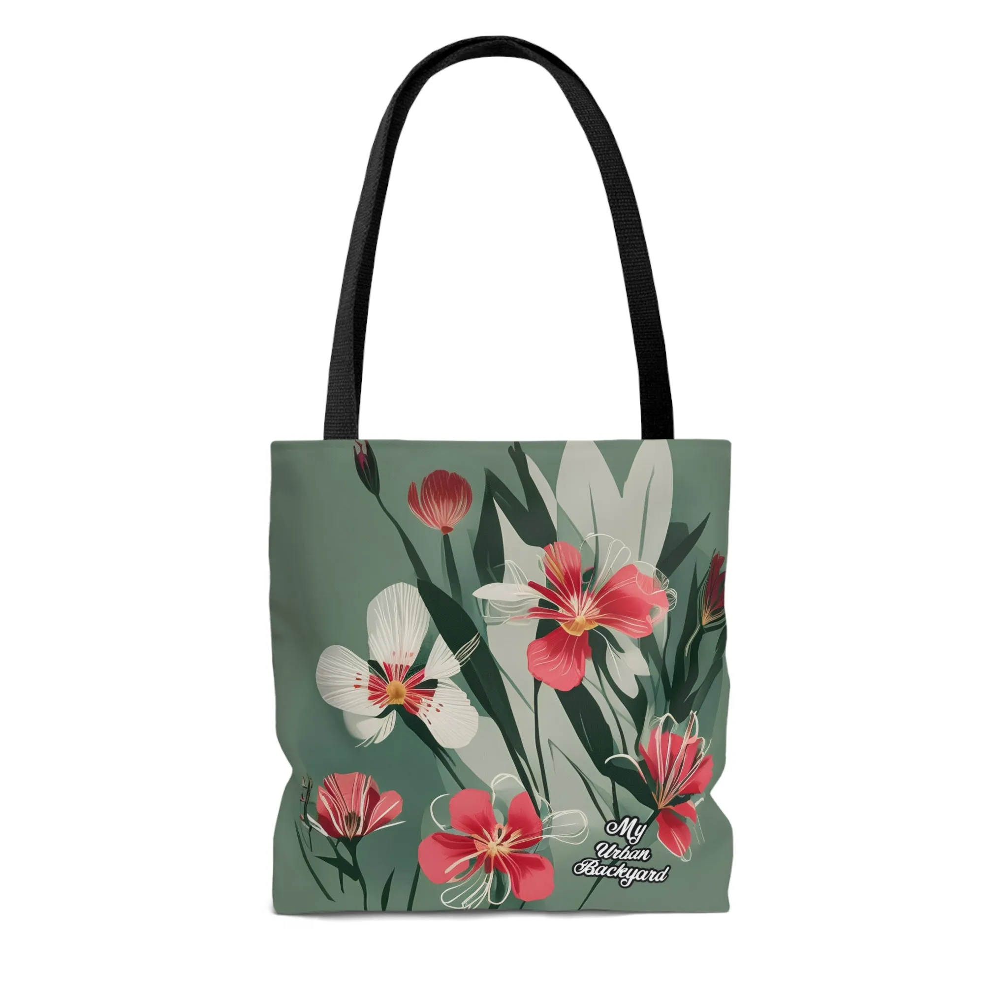 White and Red Wildflowers, Tote Bag for Everyday Use - Durable and Functional