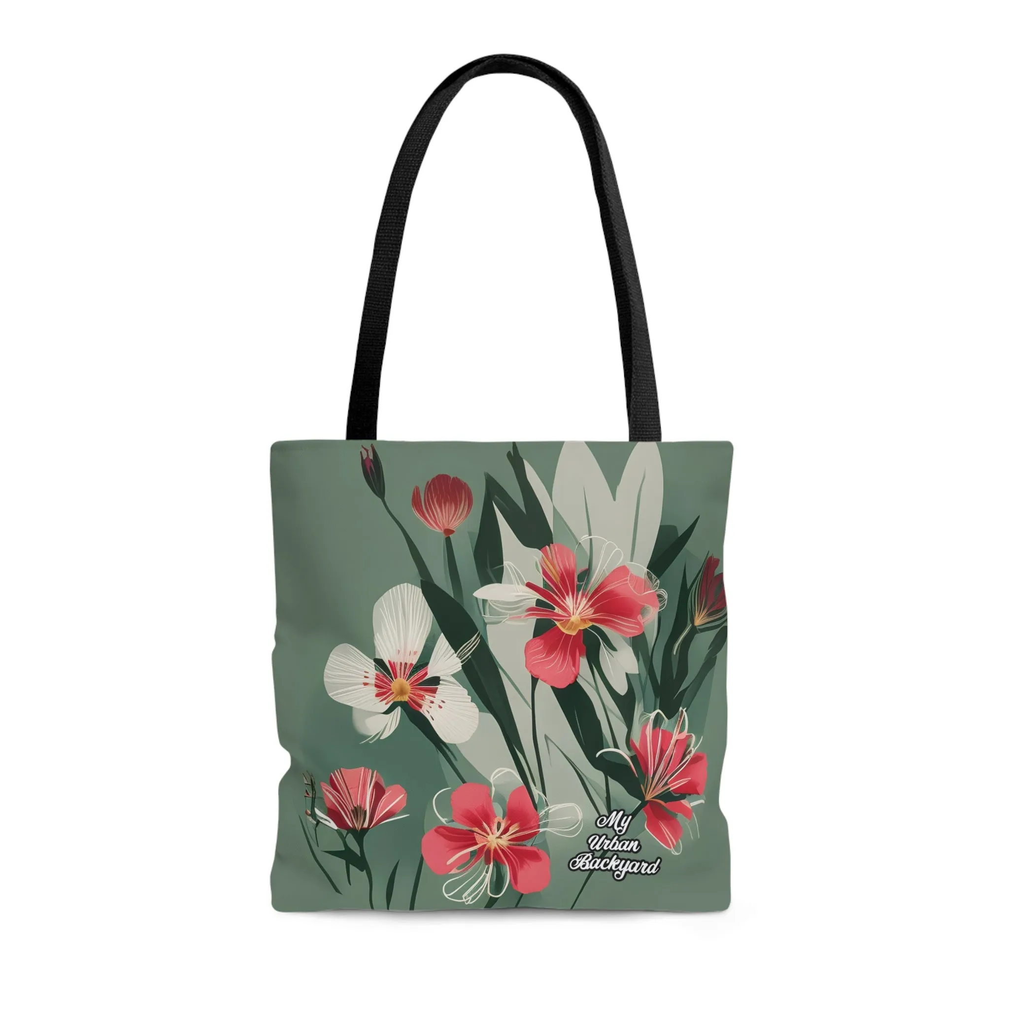 White and Red Wildflowers, Tote Bag for Everyday Use - Durable and Functional